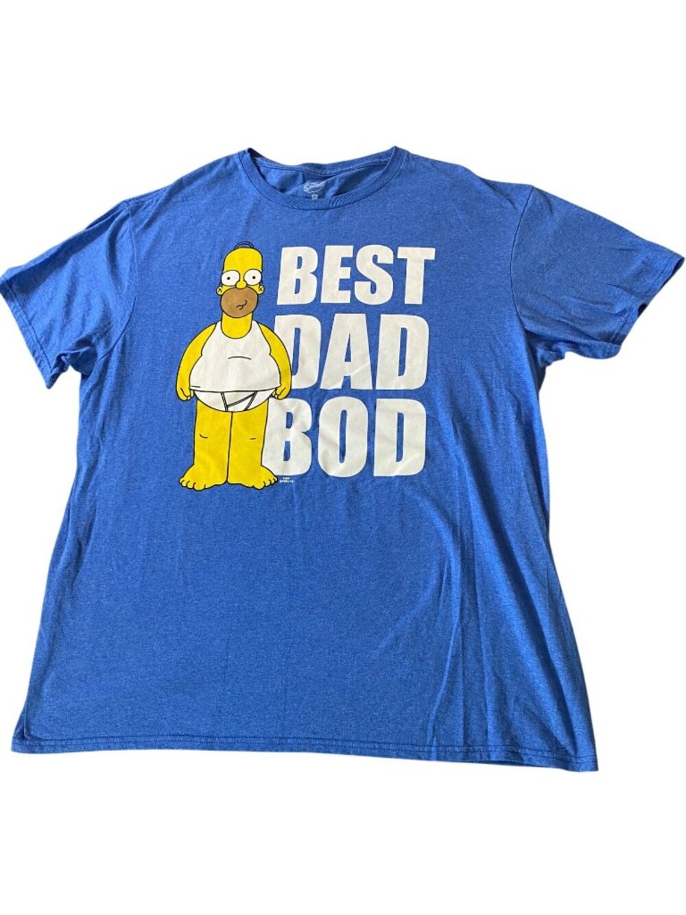 The Simpsons Best Dad Bod Blue Graphic Tee T-Shirt Cotton Blend XL